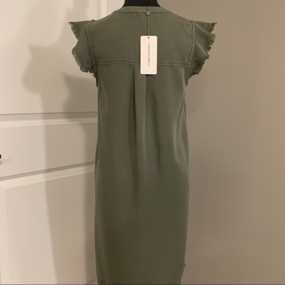 🌹NWT Carolina Belle Military Green Sleeveless Dress - Picture 6 of 12